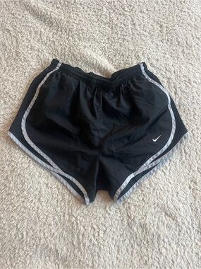 Nike Black Women's Athletic Shorts with Light Gray Trim